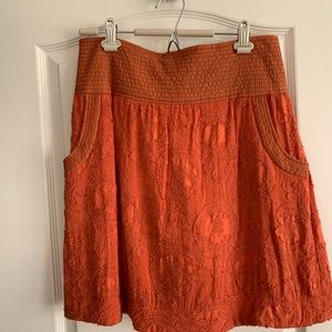 Burnt orange skirt